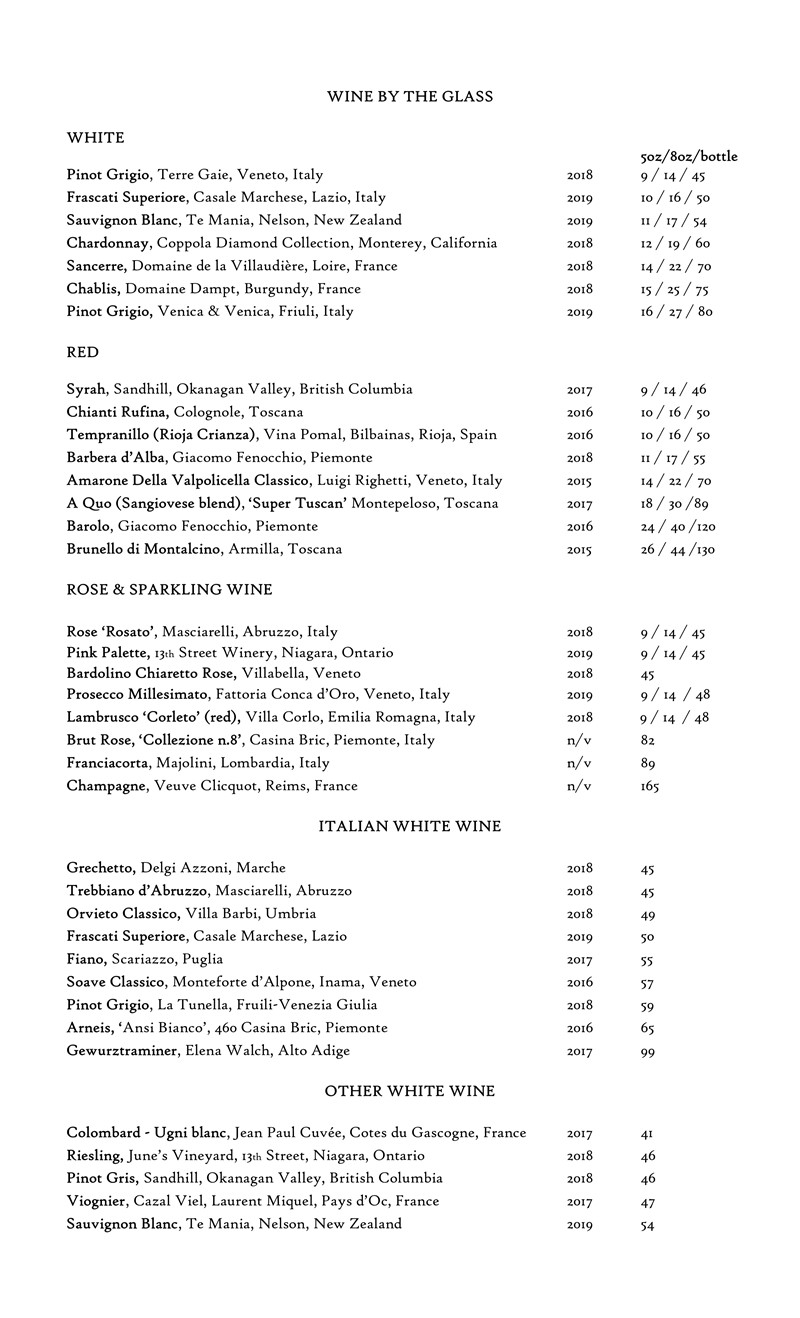 Wine List